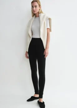 Monogram knit leggings black