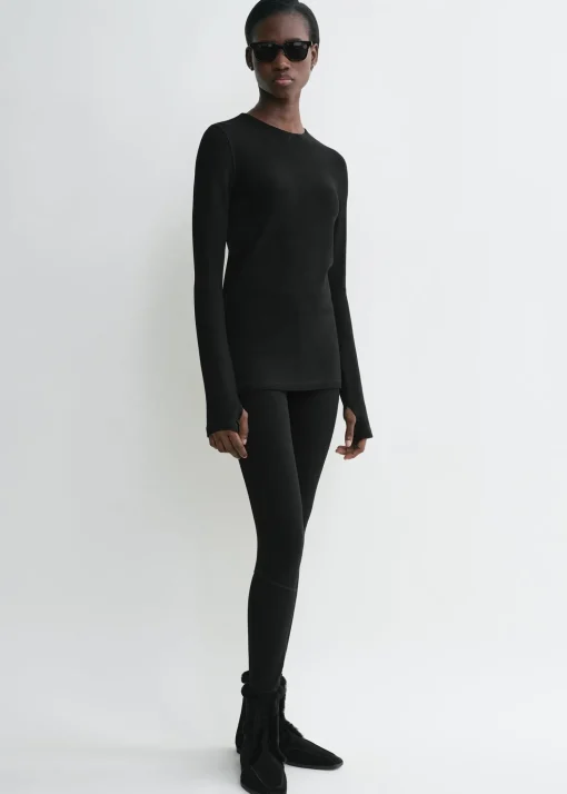 Monogram knit top black