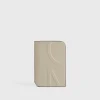 Monogram leather passport holder fawn