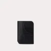 Monogram leather passport holder black
