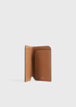 Monogram leather passport holder tan grain