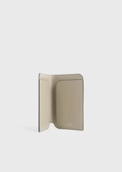 Monogram leather passport holder fawn