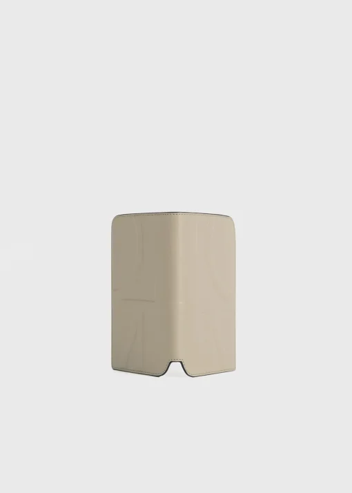 Monogram leather passport holder fawn