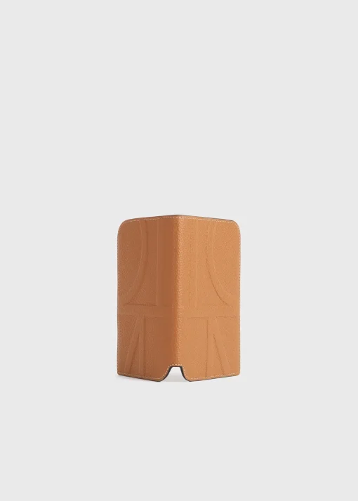 Monogram leather passport holder tan grain