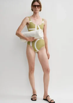 Monogram swimsuit melon/ecru
