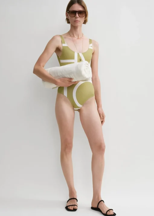 Monogram swimsuit melon/ecru