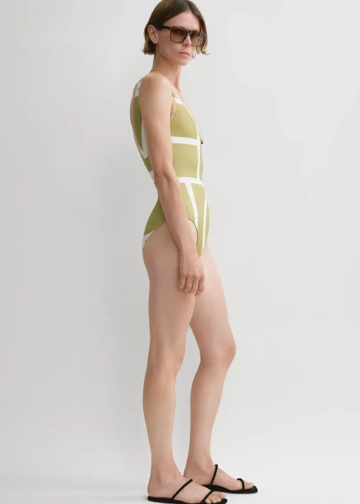 Monogram swimsuit melon/ecru