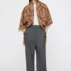 Monogram wool cashmere scarf camel