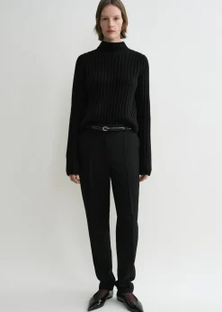 Petite chunky rib knit black