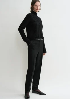 Petite chunky rib knit black