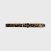 Pony hair belt leopard