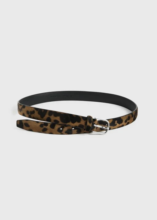 Pony hair belt leopard