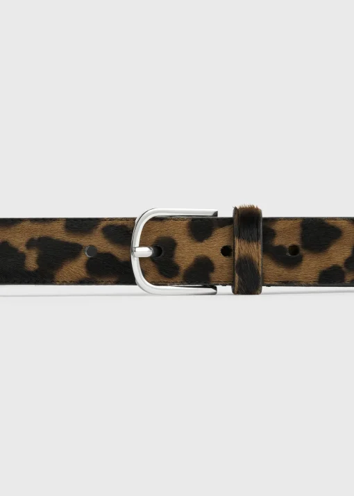 Pony hair belt leopard
