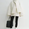 Quilted scarf jacket winter white