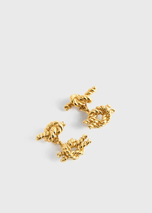 Rope knot cufflinks gold