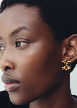 Rope knot earrings gold