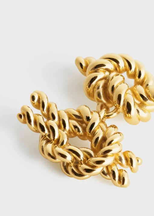 Rope knot earrings gold