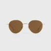 Round sunglasses gold
