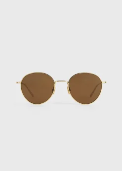Round sunglasses gold