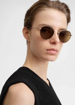 Round sunglasses gold