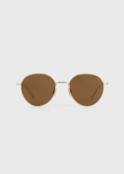 Round sunglasses gold