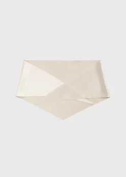 Satin triangle scarf ecru