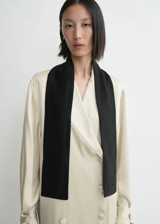 Satin tuxedo scarf black