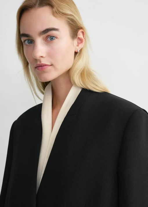 Satin tuxedo scarf macadamia
