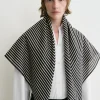 Signature monogram cotton blanket scarf black