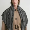 Signature monogram silk blanket scarf black