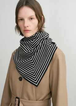 Signature monogram silk blanket scarf black