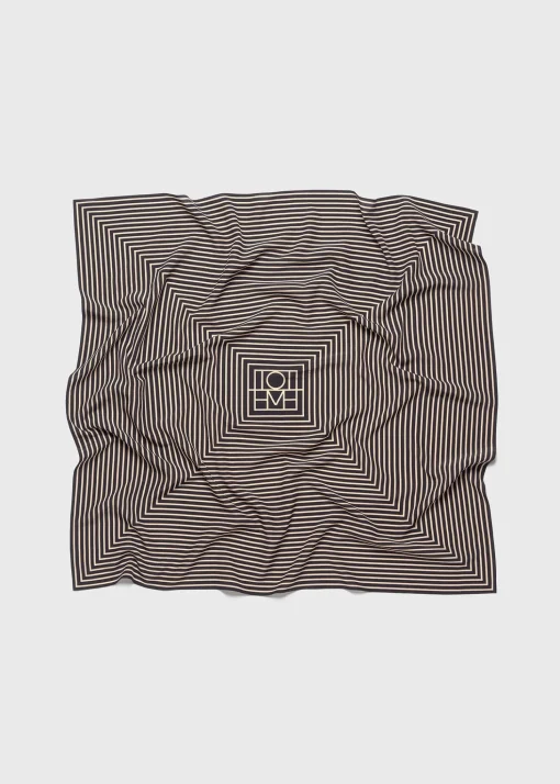 Signature monogram silk blanket scarf black