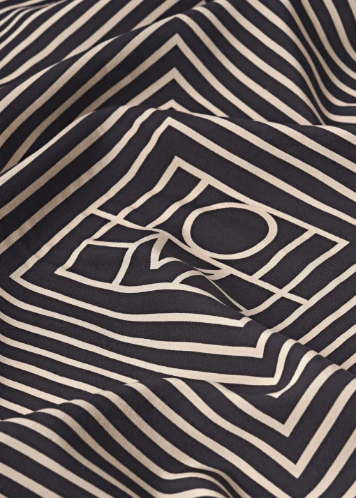 Signature monogram silk blanket scarf black