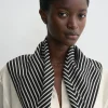 Signature monogram silk scarf black