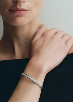Signature pavé bracelet silver