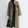 Signature wool cashmere coat oak melange