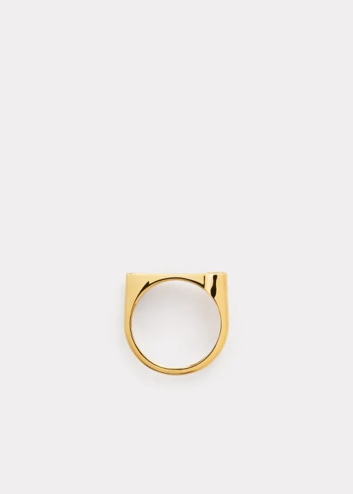 Signet diamond midi ring 18kt gold