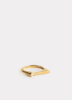 Signet diamond midi ring 18kt gold