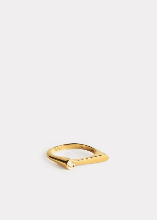Signet diamond midi ring 18kt gold