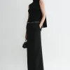 Sleeveless scarf knit black