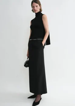 Sleeveless scarf knit black