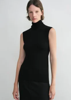 Sleeveless scarf knit black