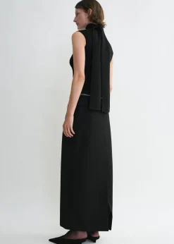 Sleeveless scarf knit black