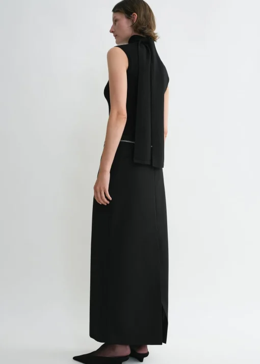 Sleeveless scarf knit black