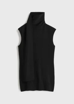 Sleeveless scarf knit black