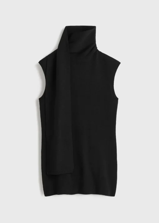 Sleeveless scarf knit black
