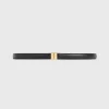 Slide clasp leather belt black
