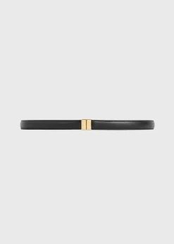 Slide clasp leather belt black
