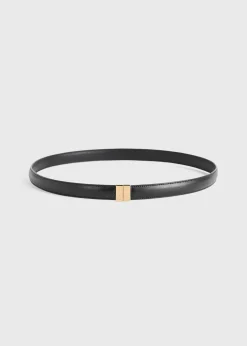 Slide clasp leather belt black