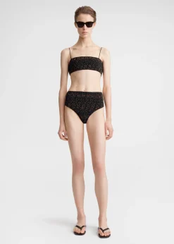 Smocked bikini bottoms tortoise